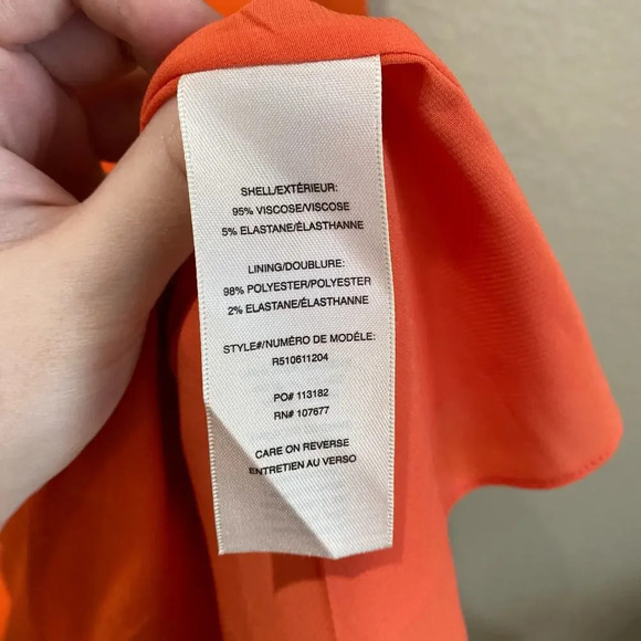 ALICE + OLIVIA V Neck Tent Dress Orange Sleeveless Size 4 Swing Colorful Basic - Picture 7 of 8